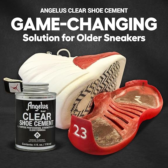 (B01H2CP08K) - Angelus Clear Shoe Cement, 4oz can (992-04-000)
